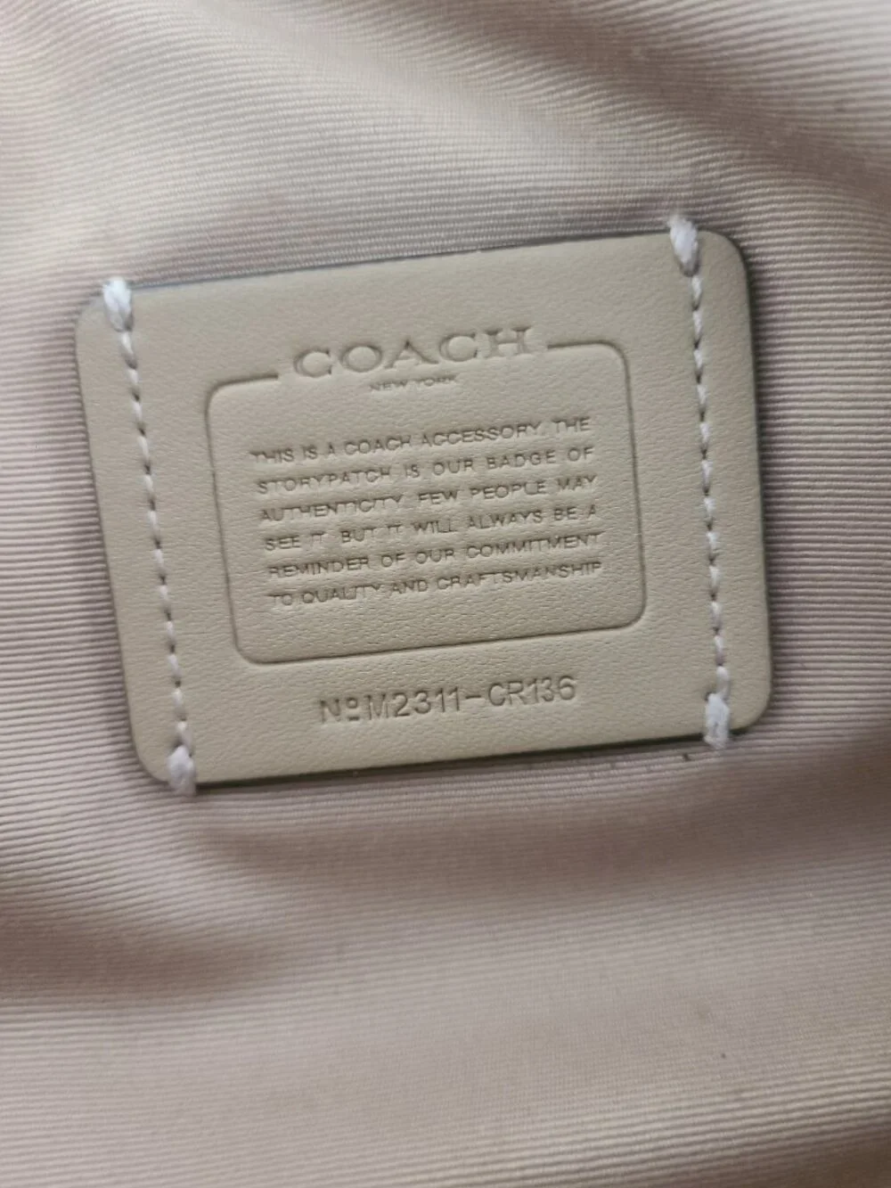 Coach Pace Belt Bag Fanny Pack Leather Crossbody Sling Bag Chalk White CR136